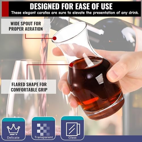 12 Pack Wine Carafe Glass, 6 Oz Single Serving Mini Decanters