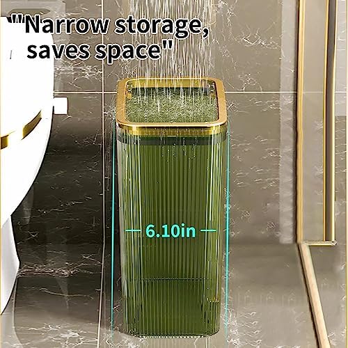 Bathroom Trash Cans with Lids, 2.6 Gallon, Green