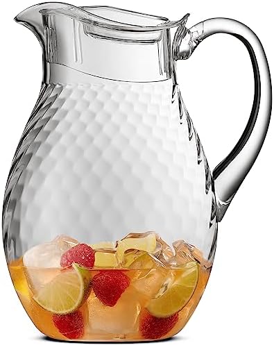 Acrylic Pitcher (72 oz), Clear Plastic, Water Pitcher with Lid