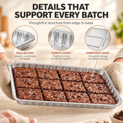 25 Pack Disposable Cookie Sheets, 16.1 x 10.2 Inch Aluminum Baking