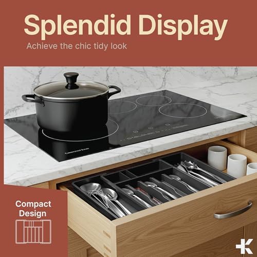 Gray Expandable Utensil Drawer Organizer 2 Pack, Adjustable 13” to