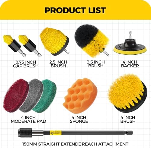 Holikme 11-Piece Drill Brush Attachment Set