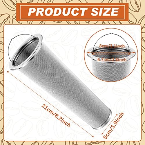 3 Pcs Cold Brew Coffee Filter With Handle 2 Quart Stainless Steel