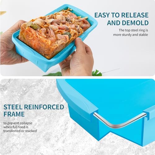 Silicone Freezer Tray with Lid 2 Pack Silicone Freezer Molds - Large