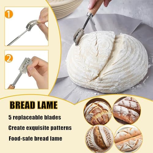 Sourdough Bread Baking Tool Set -Danish Dough Whisk Set of 6 Pieces
