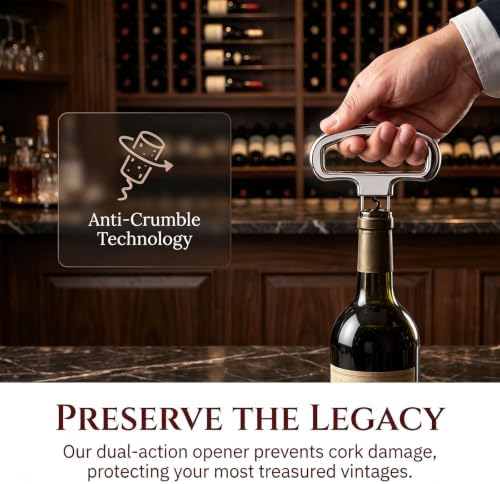 Ah-So Wine Bottle Opener Corkscrew - Two-Part Cork Removal Device for