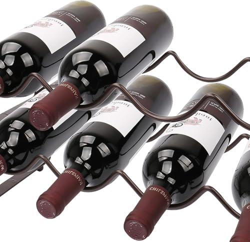 Carperipher Stackable Wine Rack Countertop, 8 Bottles 2 Tier Wine