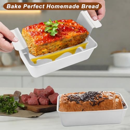 Meatloaf Pan with Drain Tray, Nonstick Loaf Pan Set of 2