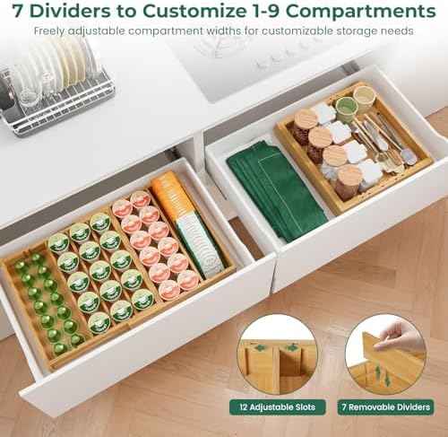 EsLuker.ly Coffee Pod K Cup Holder Organizer for Drawer Insert Counter