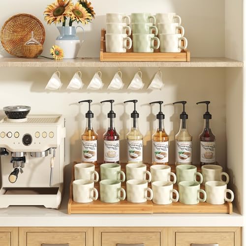 Hongtamoya 3-Tier Expandable Bamboo Mug Holder