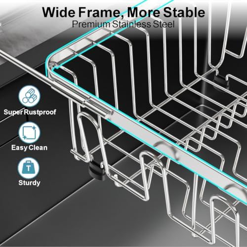 GSlife Stainless Steel Over-Sink Dish Drying Rack