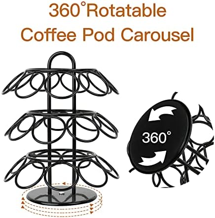 Rotating Coffee Pod Holder for Keurig Pods, Black