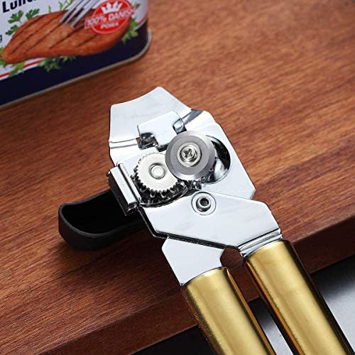 Berglander Can Opener, Stainless Steel Titainium Golden Plating Handle