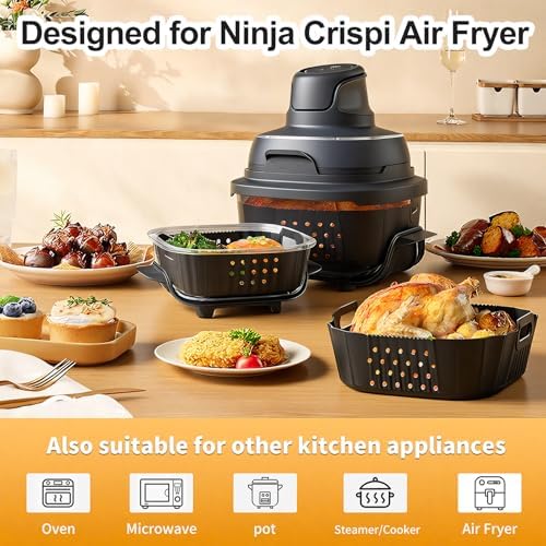 Air Fryer Silicone Liners for Ninja Crispi FN101GY/FN101SG/FN101ST