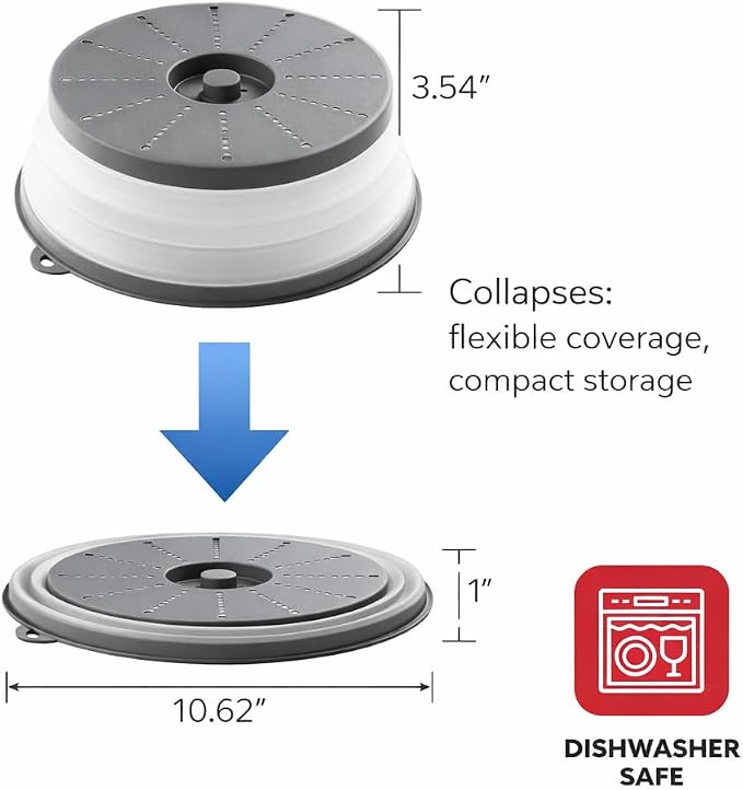 HIC Kitchen Collapsible Microwave Food Cover, BPA Free, Contains Splatter and - Image 5
