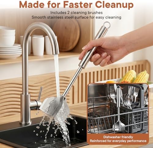 304 Stainless Steel Meat Chopper & Masher, All Stainless Steel 6-Blade