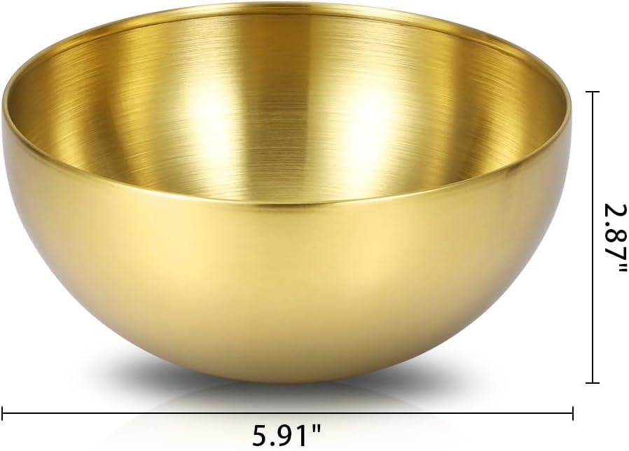 10-Pack Mixing Bowls, Gold Stainless Steel 5.9 Inch – Decorative Metal