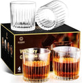 GLASKEY Whiskey Glasses Set of 4,Lead-Free Crystal Old Fashioned