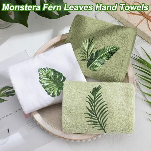 SmoothNovelty 3 Pcs Fingertip Towels for Bathroom Ocean Embroidered