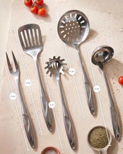 Zulay Kitchen 5-Piece Stainless Steel Cooking Utensil Set