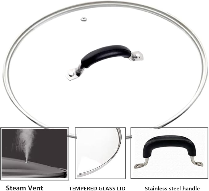 10.25 Inch Tempered Glass Lid for Lodge 10.25" Cast Iron Skillets & 5QT Dutch - Image 3