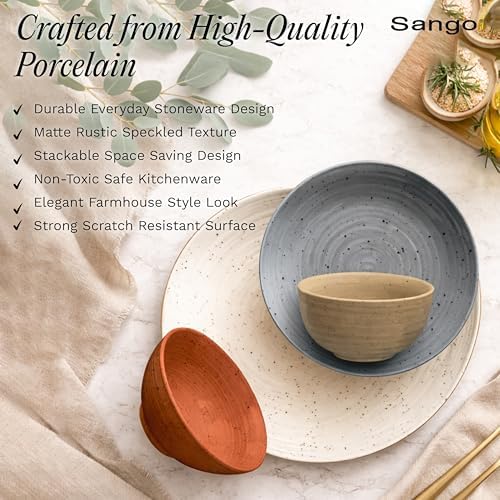 Sango Siterra Painter's Palette 16-Piece Stoneware Dinnerware Set
