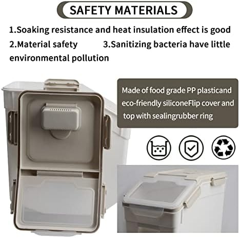 Large Flour Storage Container Bin 25lb, 2Pack Airtight Rice Storage