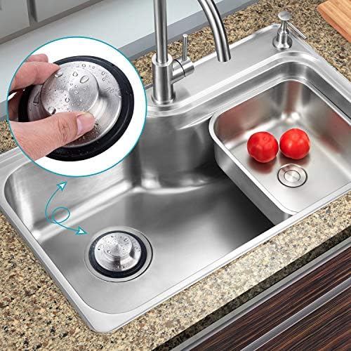 2PCS Kitchen Sink Stopper - Stainless Steel, Large Wide Rim 3.35"