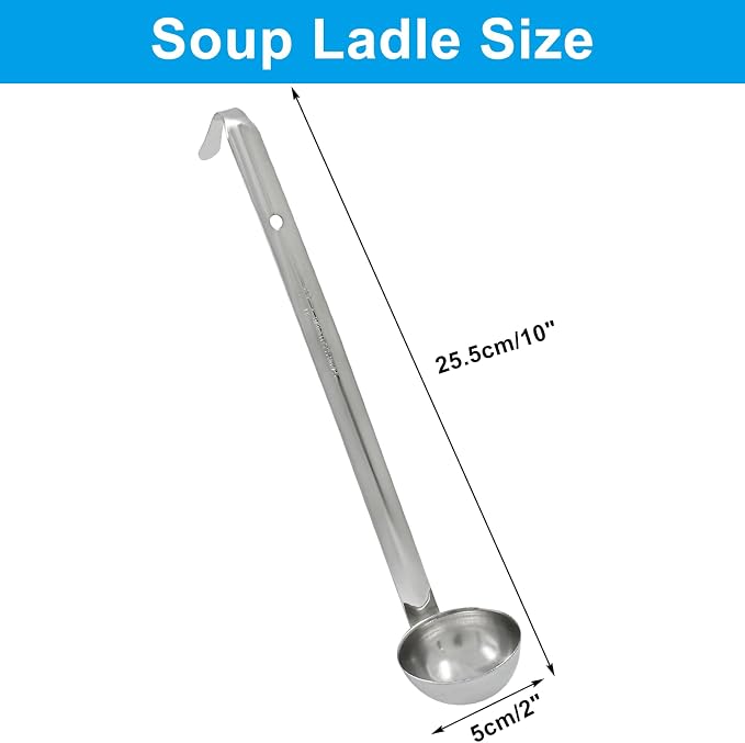 Piutouyar 3 Pcs 1 oz Soup Ladle Set, Stainless Steel Ladle - Image 2