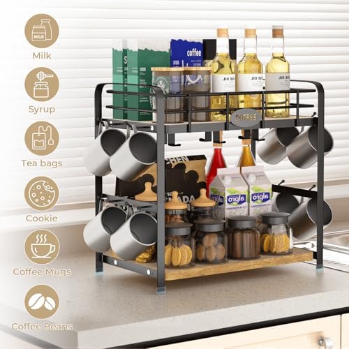 Coffee Cup Holder 2 Tier Mug Stand Rack
