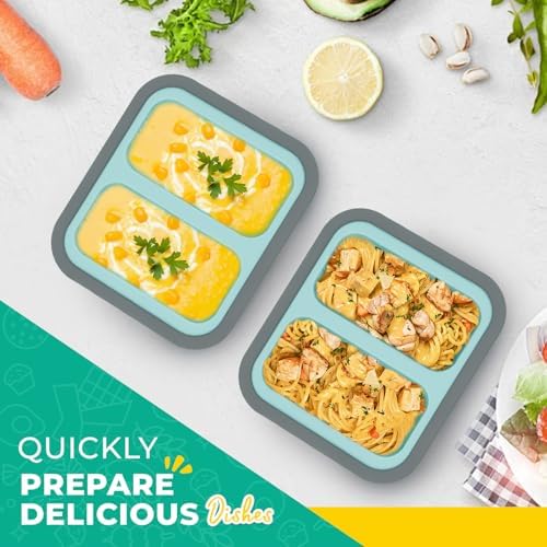 Silicone Freezer Molds with Lids, 2-Cup Soup Container for Freezer