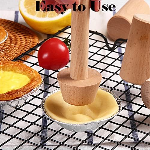Dupiulk Wooden Tart Tamper Set, 3 Pieces
