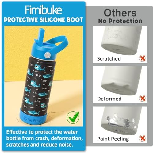 Fimibuke Kids Insulated Water Bottle, 18oz BPA FREE Kids Cups with