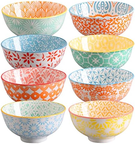 Ceramic Bowls, 10 Oz Small Bowl, Set of 8 Ice Cream Bowls, Dessert