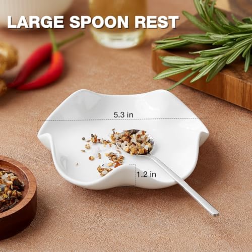 Mfacoy Spoon Rest for Stove Top, 5.3 Inch Ceramic Spoon Holder for