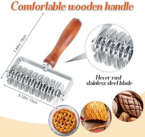 Gisafai 3 Pcs Pastry Cutter Set for Christmas Kitchen Pizza Noodle