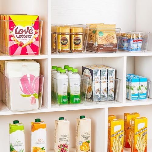YIHONG Clear Pantry Storage Organizer Bins, 10 Pack Plastic Food