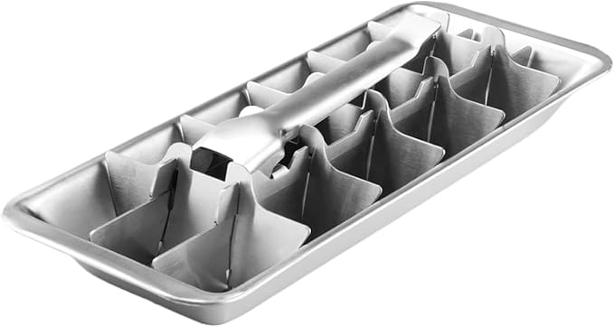 Metal Ice Cube Trays, Stainless Steel Ice Cube Trays, 18-Slot Ice Cube Tray by VBQFDPH
