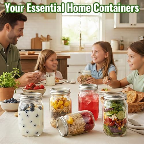 12 oz Mason Jars with Lids, 20 Pack