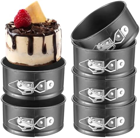 Toyvian 6-Pack Mini Springform Pans 4.72 Inch Round Cake Pans