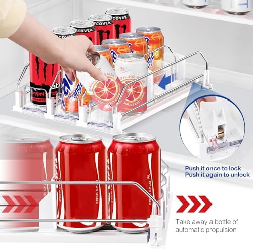 Drink Organizer for Mini Fridge, Holds 16 Cans
