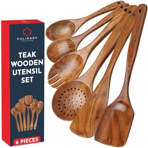 Teak Wooden Utensil Set, 6-Piece