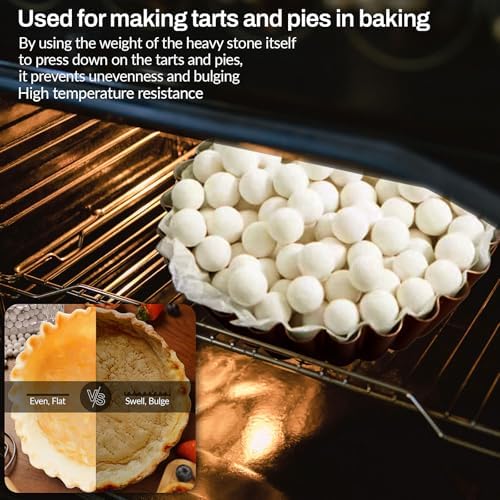 Pie Weights for Baking Crust, Reusable Ceramic Pie Beans with Storage