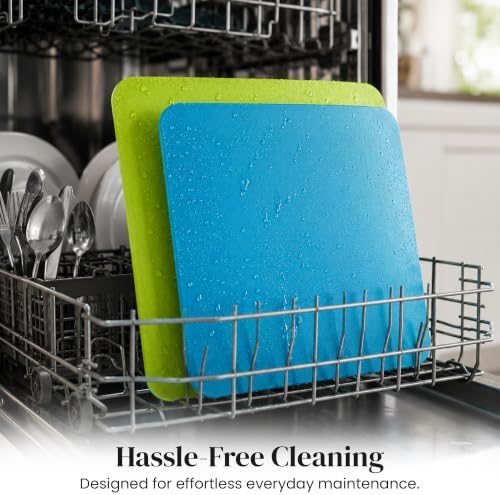 Simply Genius Flexible Cutting Board Set - Color-Coded Plastic Cutting