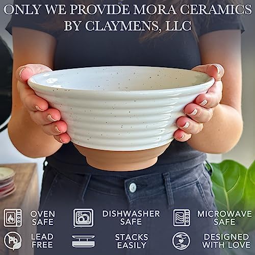 MORA Ceramic Ramen Bowl Set of 2, 45oz - Great for Pho, Miso Udon