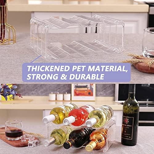 BOPai Clear Wine Racks for Refrigerator, Water Bottle Organizer, 6