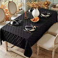 Larponder Fall Black Halloween Tablecloth Rectangle, Jacquard, 52" x