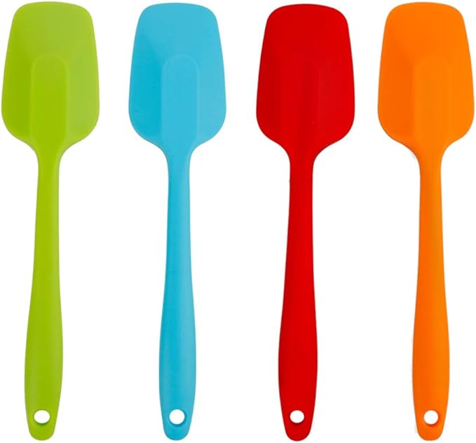 4 Piece Silicone Spatulas Heat Resistant 11inch Large Rubber Spatulas by Delidge