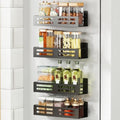4 Pack Black Magnetic Spice Rack for Refrigerator