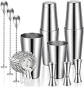 Cocktail Shaker Boston Shaker Set 15 Pcs Professional Bartender Kit